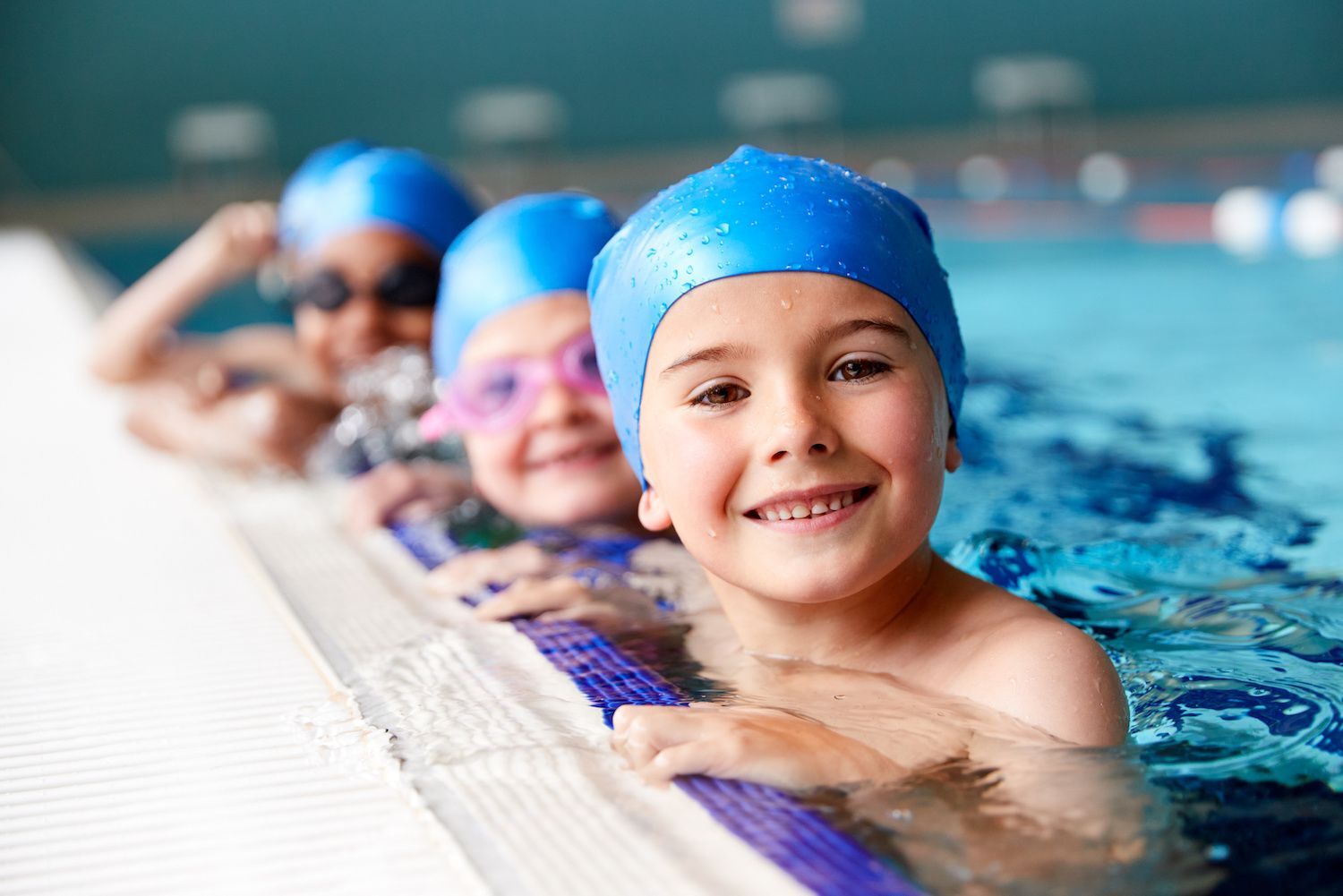 children swimming